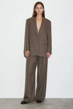 KRAGENLOSER BLAZER AUS WOLL-MIX