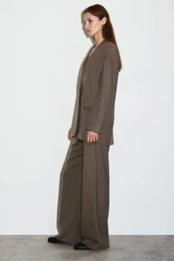 KRAGENLOSER BLAZER AUS WOLL-MIX