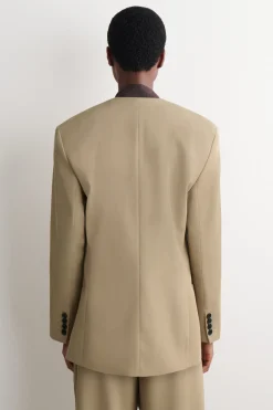 KRAGENLOSER BLAZER AUS WOLL-TWILL