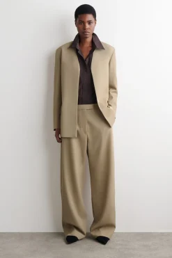 KRAGENLOSER BLAZER AUS WOLL-TWILL