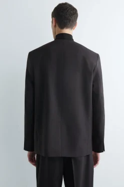 KRAGENLOSER WOLLBLAZER