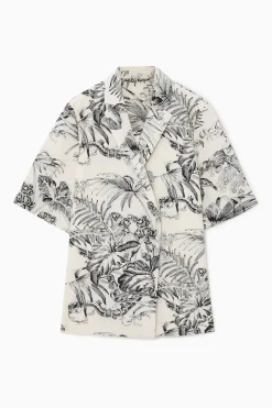 KURZARM-BLAZER MIT BOTANISCHEM PRINT