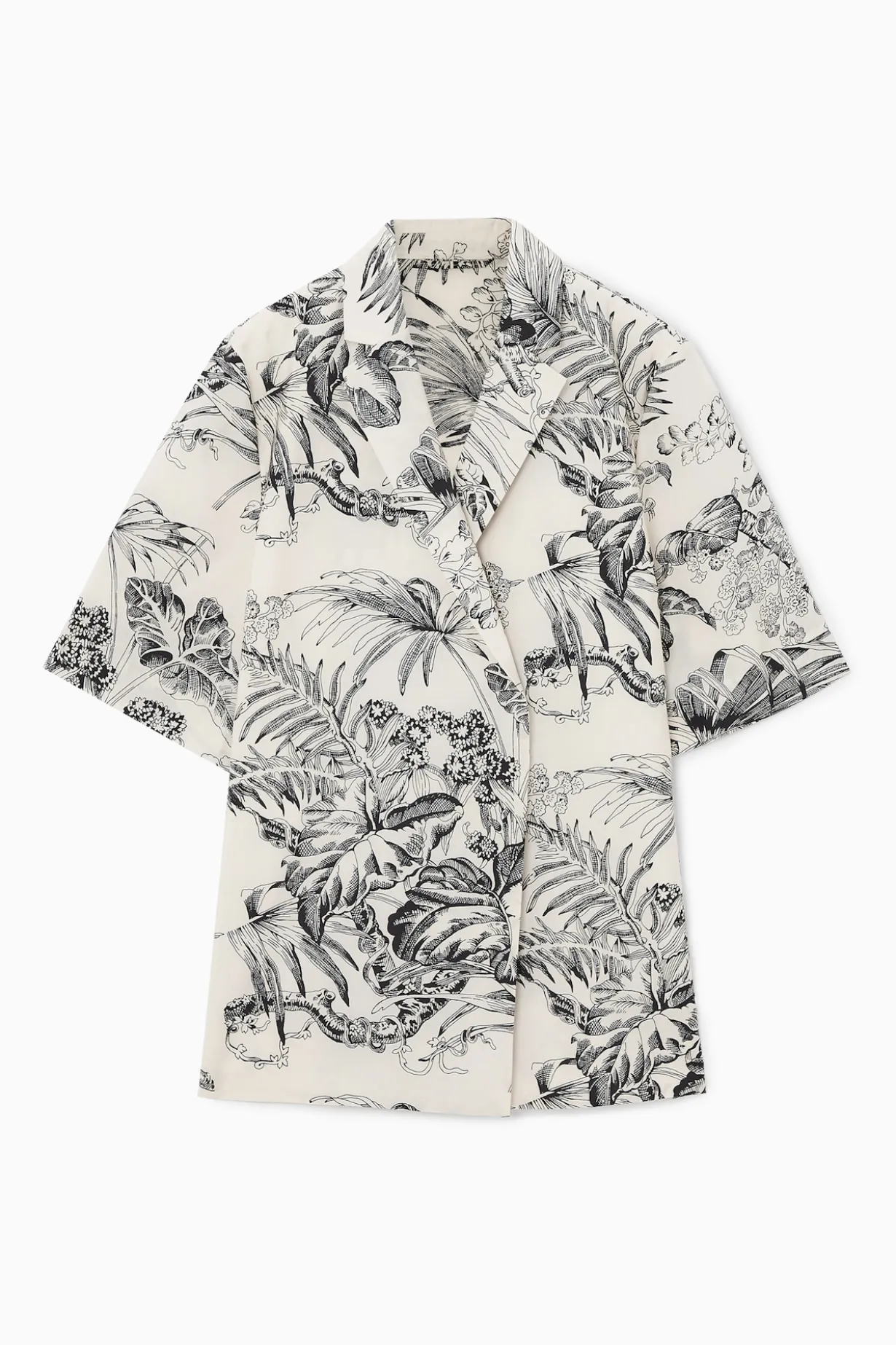 KURZARM-BLAZER MIT BOTANISCHEM PRINT