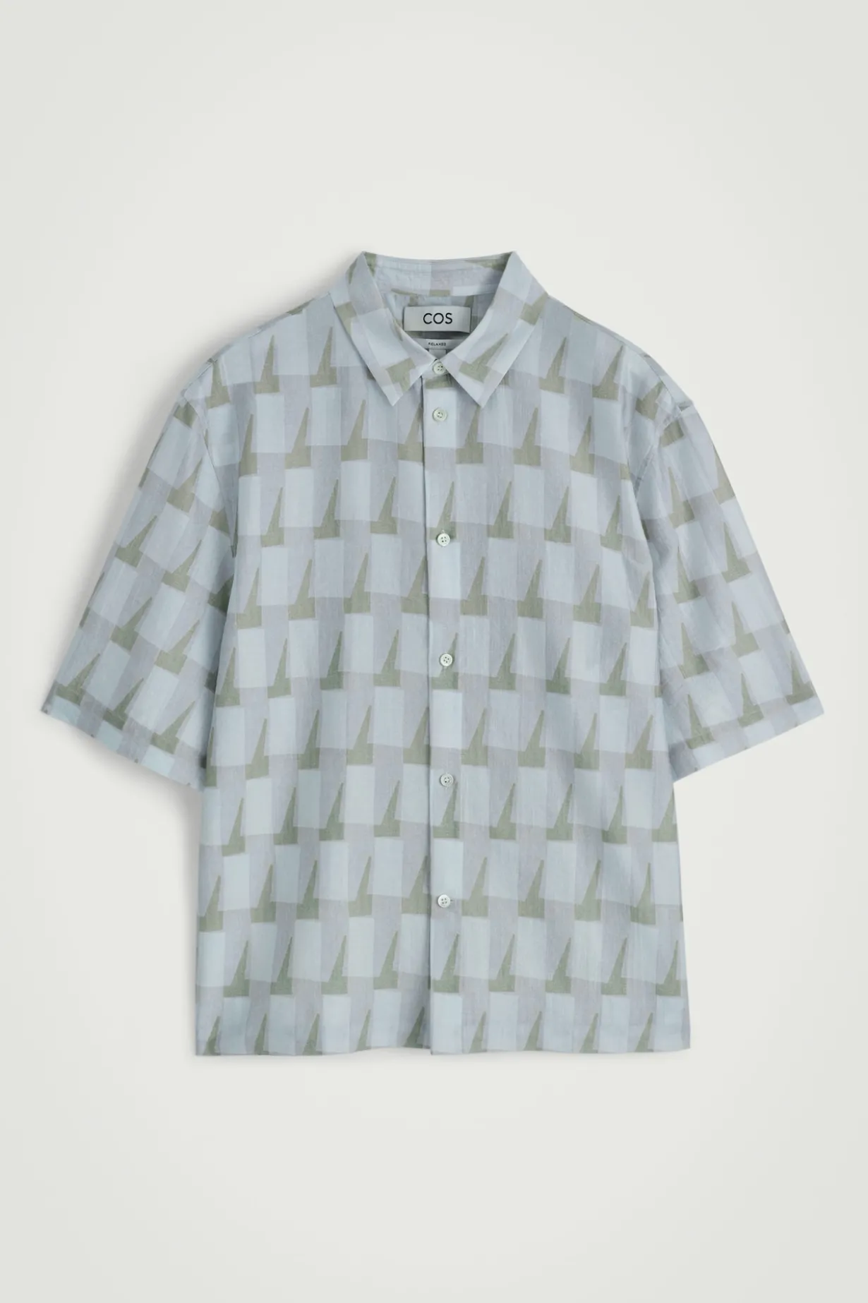 KURZARMHEMD MIT GEOMETRISCHEM PRINT