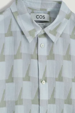 KURZARMHEMD MIT GEOMETRISCHEM PRINT