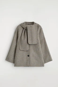 KURZJACKE AUS DOUBLEFACE-WOLLE MIT SCHAL