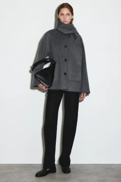 KURZJACKE AUS DOUBLEFACE-WOLLE MIT SCHAL