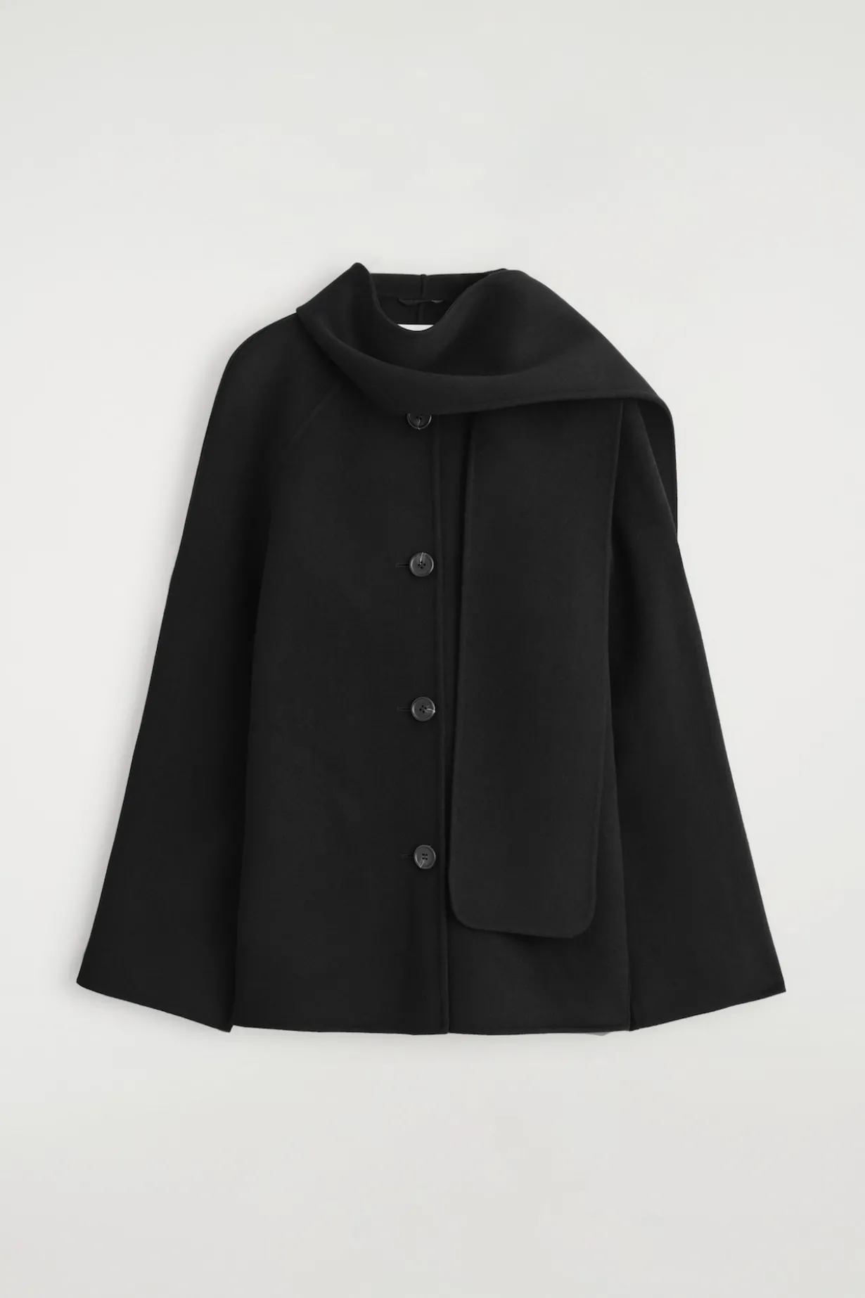 KURZJACKE AUS DOUBLEFACE-WOLLE MIT SCHAL