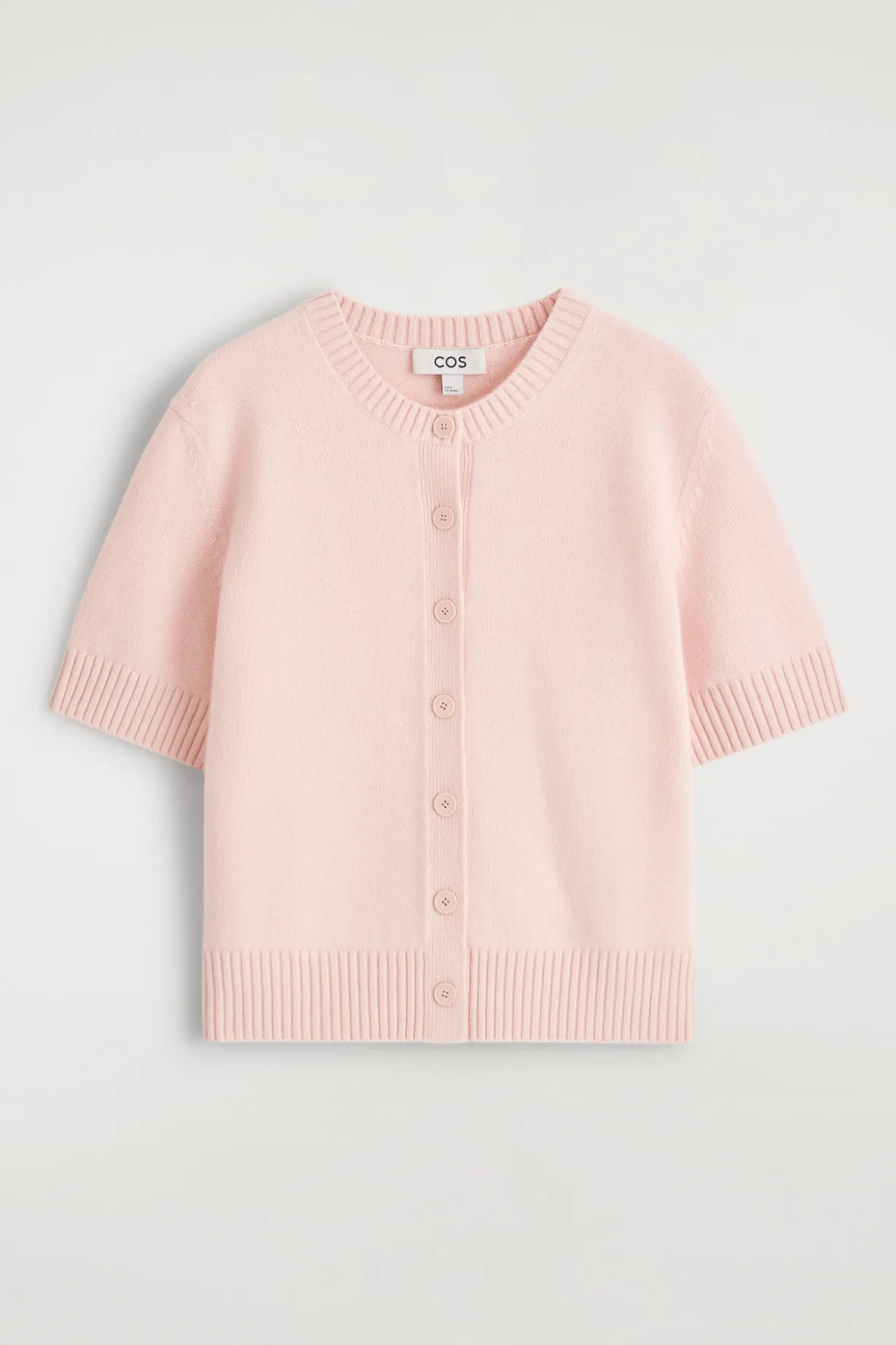 KURZÄRMLIGE STRICKJACKE AUS MERINOWOLLE