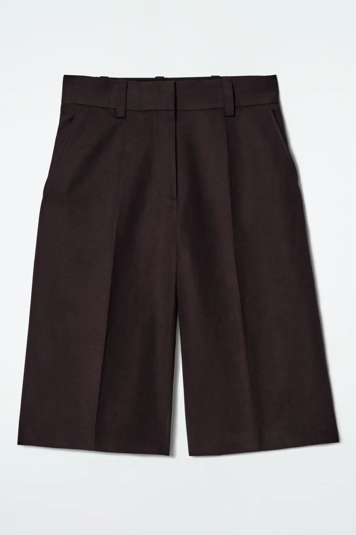 LANGE ELEGANTE SHORTS AUS LEINEN-MIX
