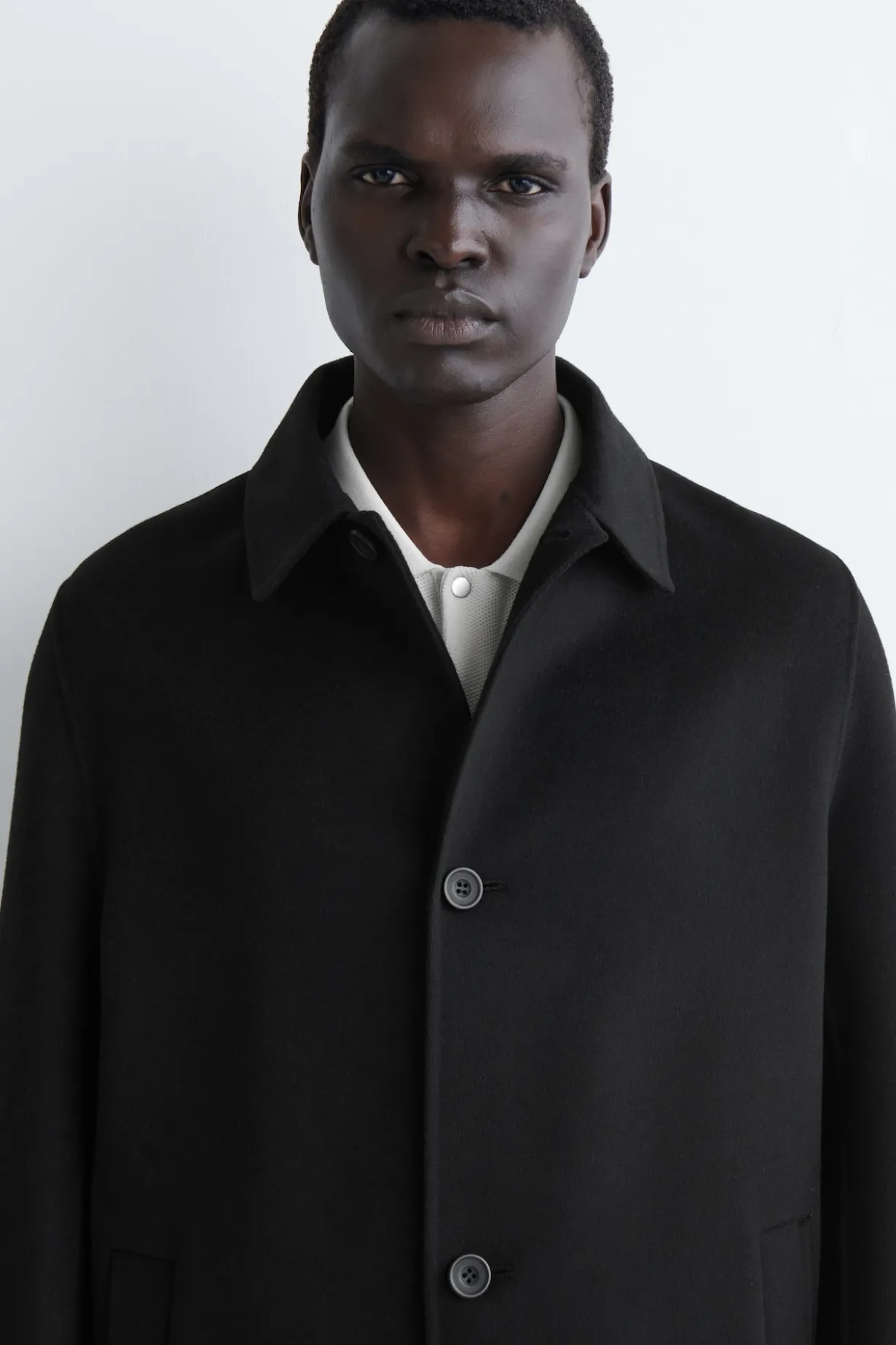 LANGER CAR COAT AUS DOUBLEFACE-WOLLE