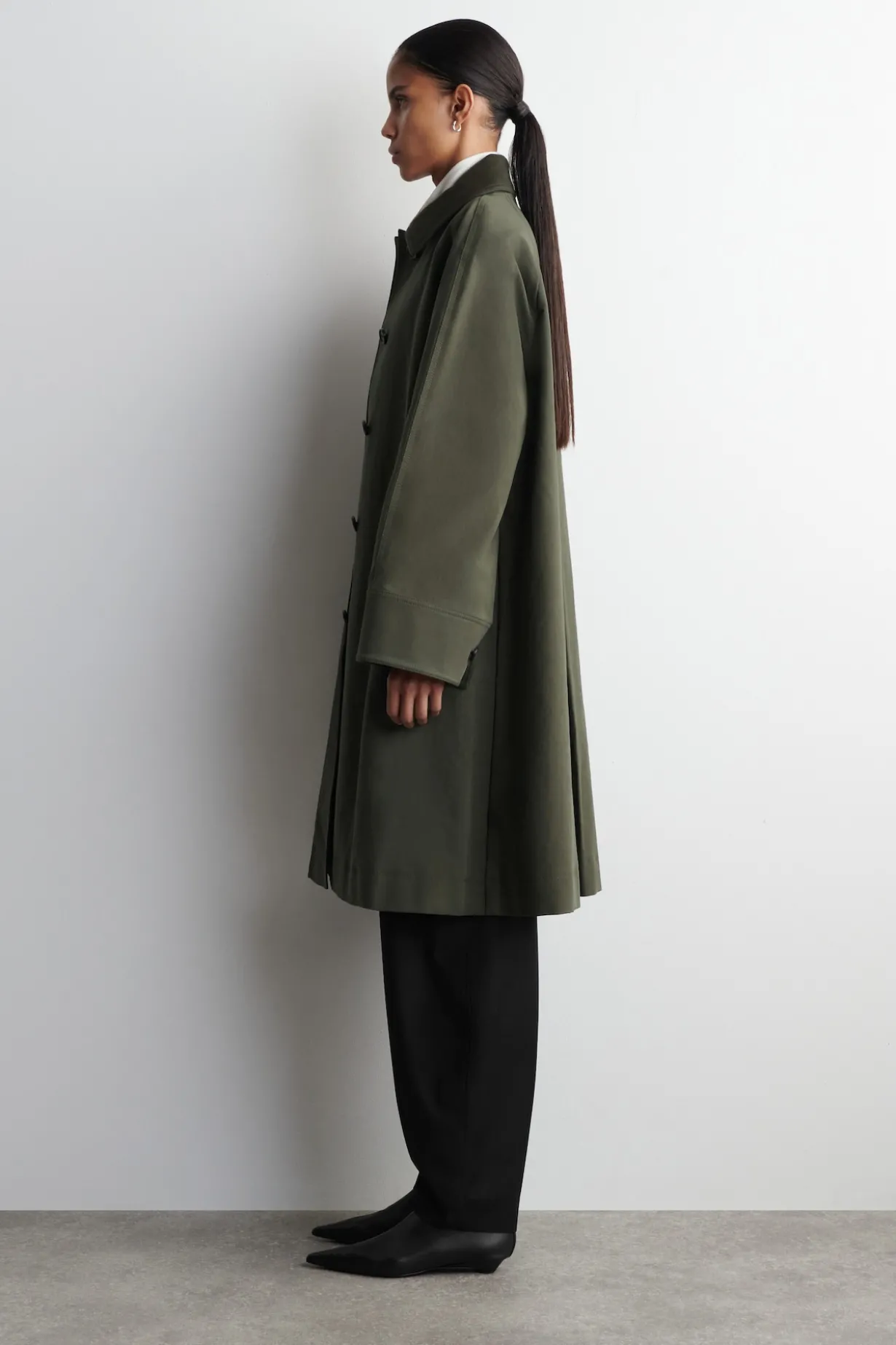 LANGER CAR COAT MIT WOLLEINSÄTZEN