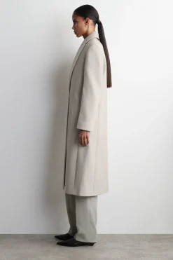 LANGER MANTEL AUS WOLL-TWILL