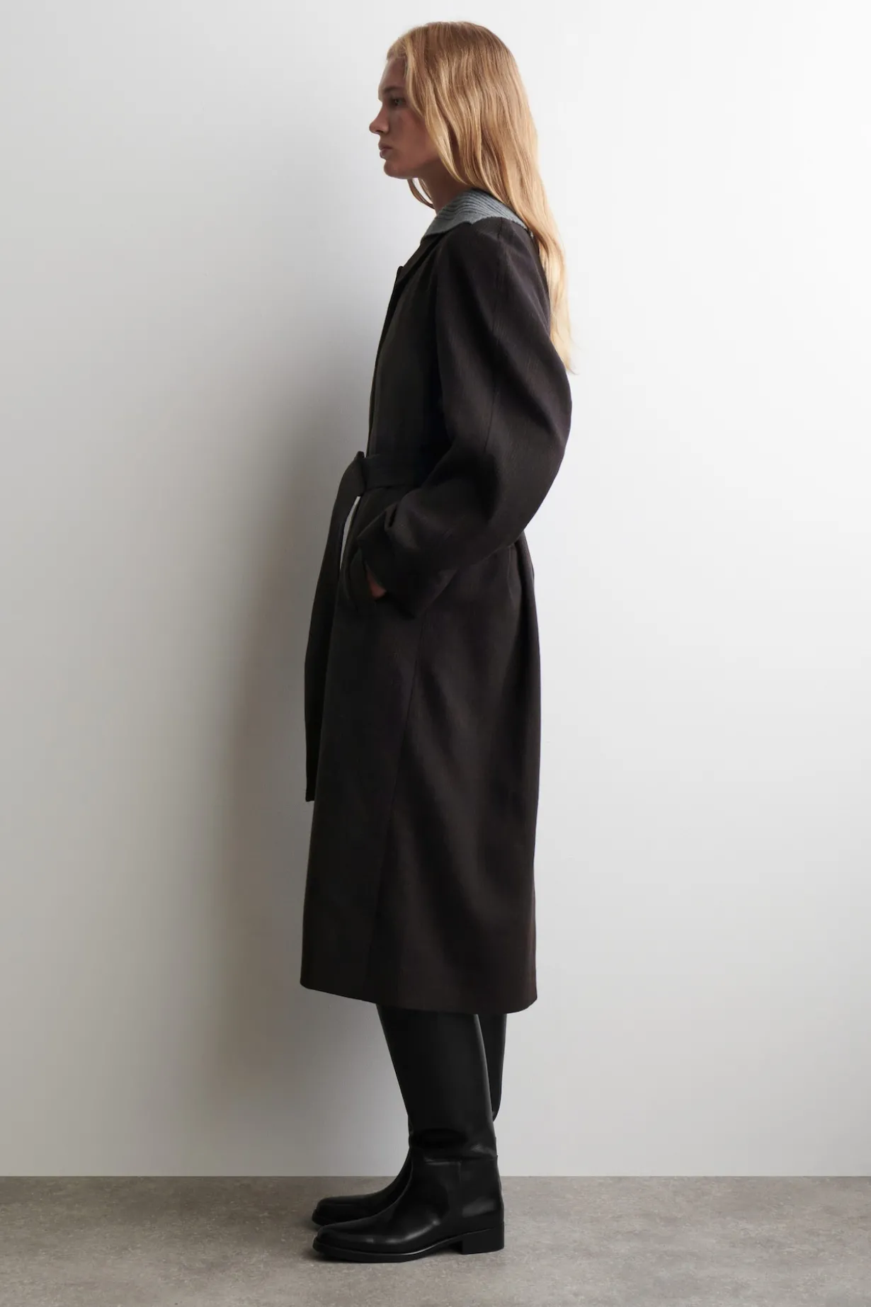 LANGER TRENCHCOAT AUS WOLL-MIX