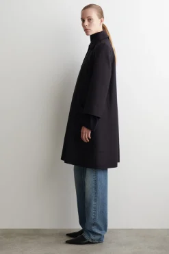 LANGER, VOLUMINÖSER CAR COAT AUS WOLLE