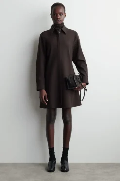 LANGÄRMLIGES HEMDKLEID IN MINILÄNGE