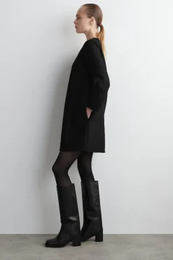 LANGÄRMLIGES MINIKLEID AUS WOLLE
