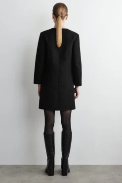 LANGÄRMLIGES MINIKLEID AUS WOLLE