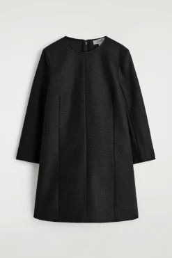 LANGÄRMLIGES MINIKLEID AUS WOLLE