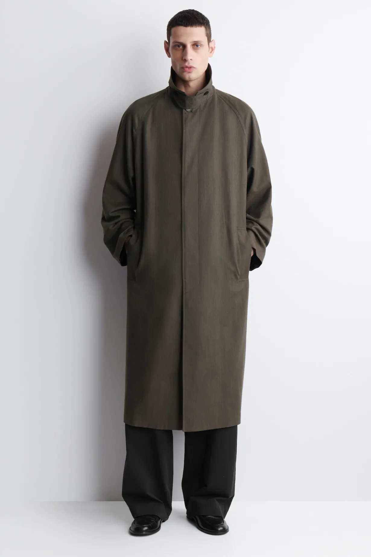 LEICHTER BAUMWOLL-TRENCHCOAT MIT FISCHGRÄTMUSTER