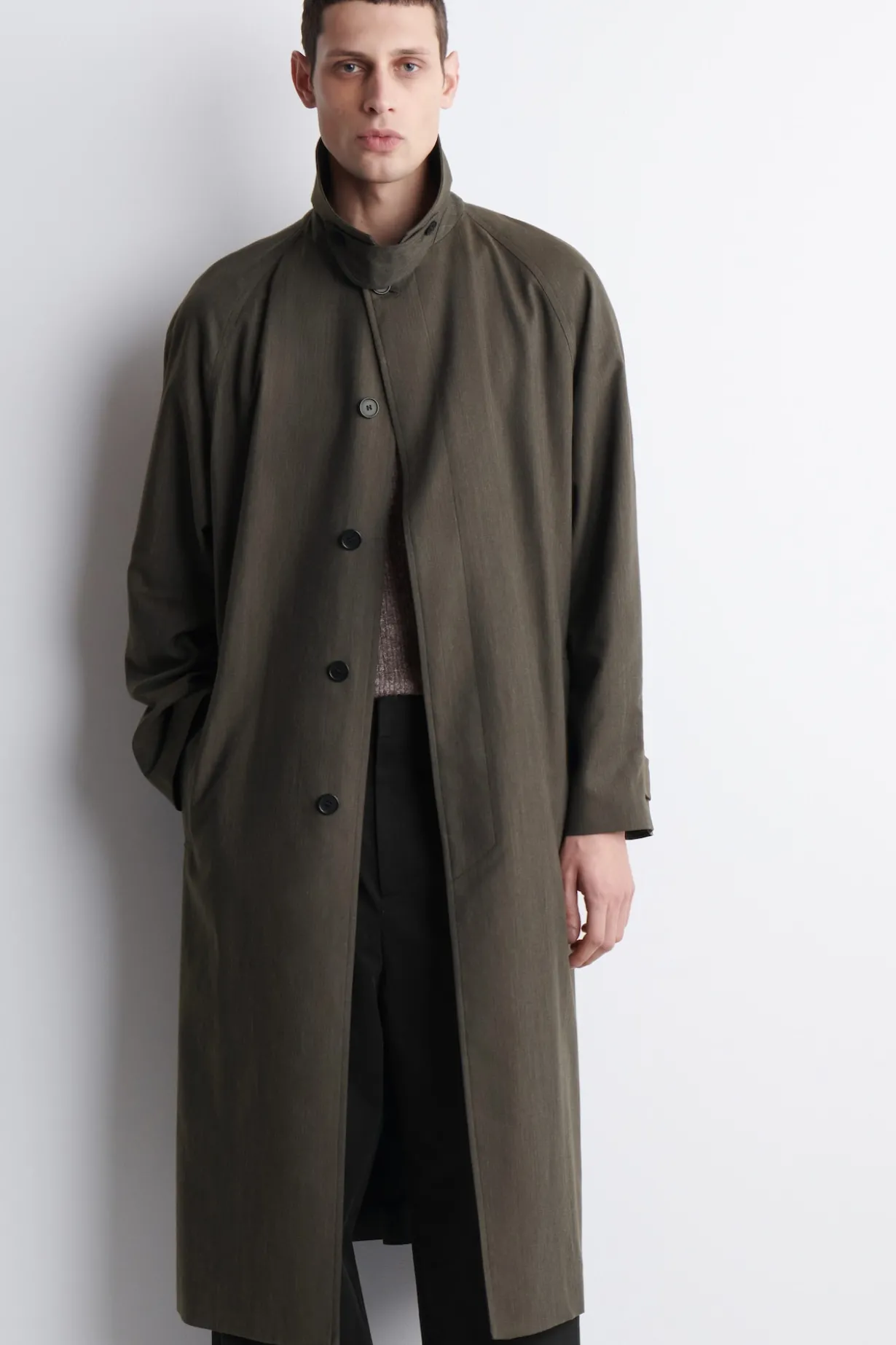 LEICHTER BAUMWOLL-TRENCHCOAT MIT FISCHGRÄTMUSTER