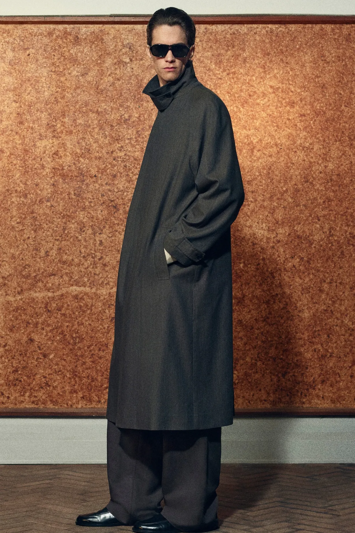 LEICHTER BAUMWOLL-TRENCHCOAT MIT FISCHGRÄTMUSTER