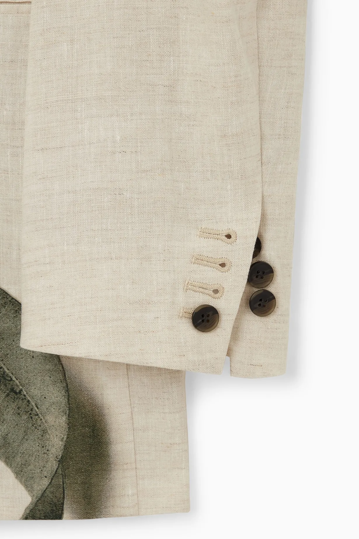 LEINENBLAZER MIT BLATT-PRINT MIT NORMALER PASSFORM