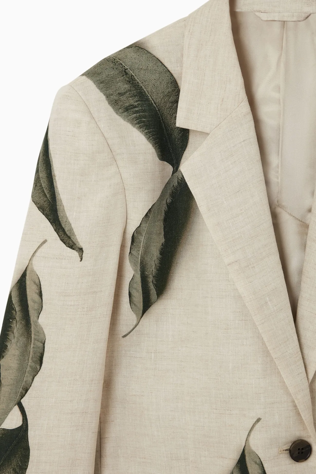 LEINENBLAZER MIT BLATT-PRINT MIT NORMALER PASSFORM