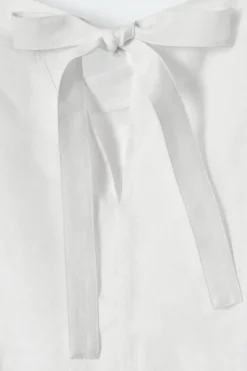 LEINENBLUSE MIT BINDEDETAIL