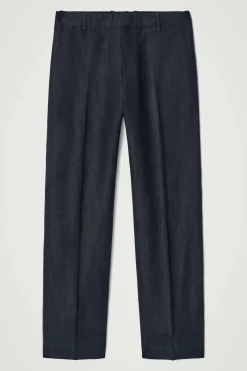 LEINENHOSE MIT GERADEM BEIN