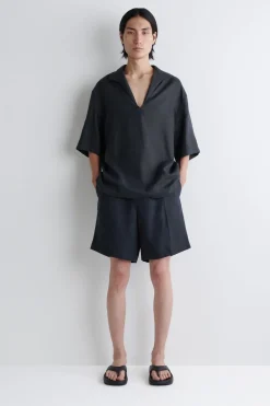 LEINENSHORTS MIT ELASTISCHEM BUND