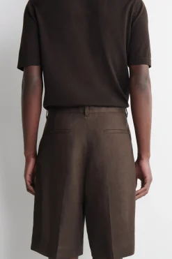 LEINENSHORTS MIT KORDELZUGBUND UND FALTEN