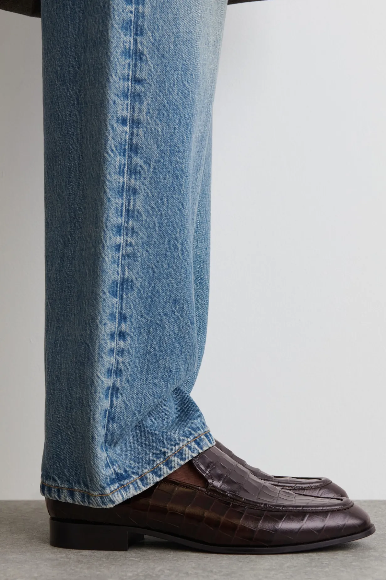 LOAFERS AUS LEDER IN KROKODILOPTIK