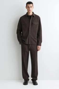 LOCKERE HEMDJACKE AUS GEKOCHTER WOLLE