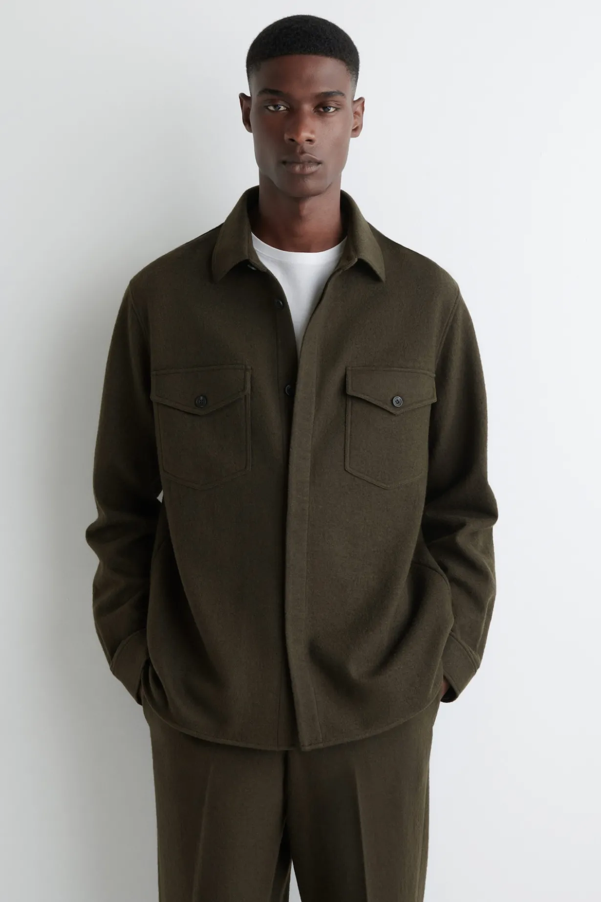 LOCKERE HEMDJACKE AUS GEKOCHTER WOLLE