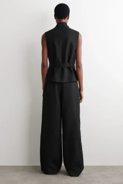 LOCKERE HOSE AUS LEINEN-MIX MIT WEITEM BEIN