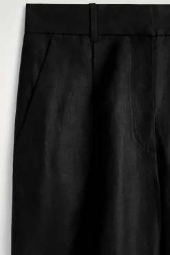 LOCKERE HOSE AUS LEINEN-MIX MIT WEITEM BEIN