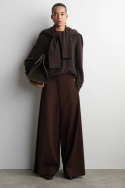 LOCKERE HOSE AUS WOLL-MIX MIT WEITEM BEIN