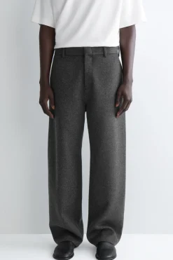 LOCKERE HOSE AUS WOLL-MIX MIT WEITEM BEIN