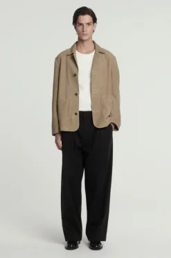 LOCKERE JACKE AUS VELOURSLEDER