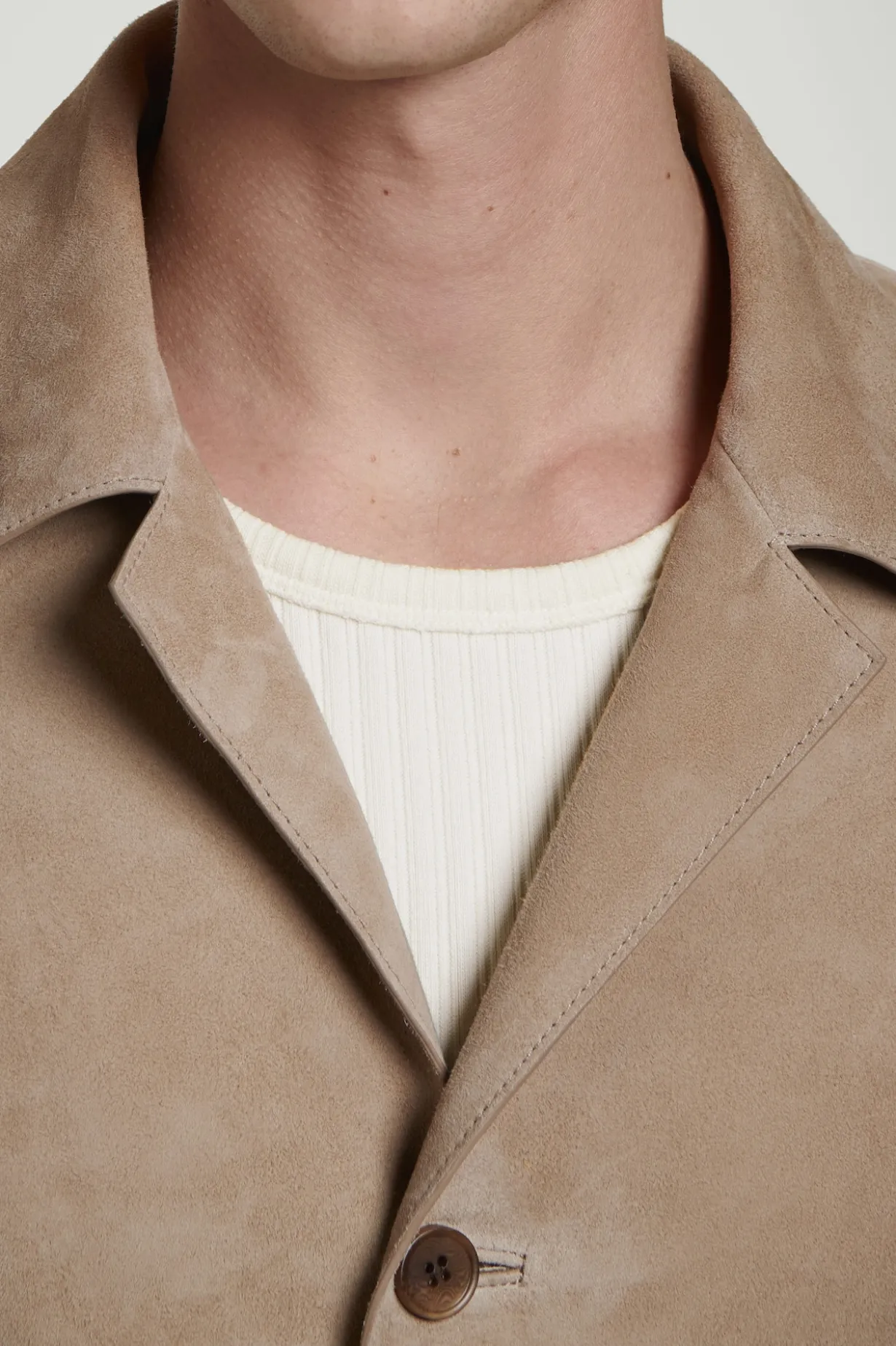 LOCKERE JACKE AUS VELOURSLEDER