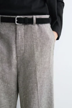 LOCKERE LEINENHOSE MIT GERADEM BEIN