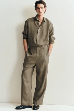 LOCKERE LEINENHOSE MIT GERADEM BEIN