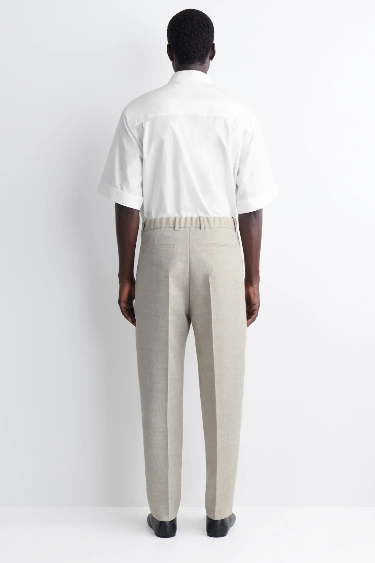 LOCKERE LEINEN-WOLLHOSE MIT BARREL-BEIN