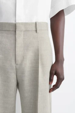 LOCKERE LEINEN-WOLLHOSE MIT BARREL-BEIN