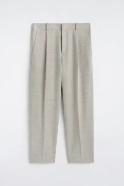 LOCKERE LEINEN-WOLLHOSE MIT BARREL-BEIN