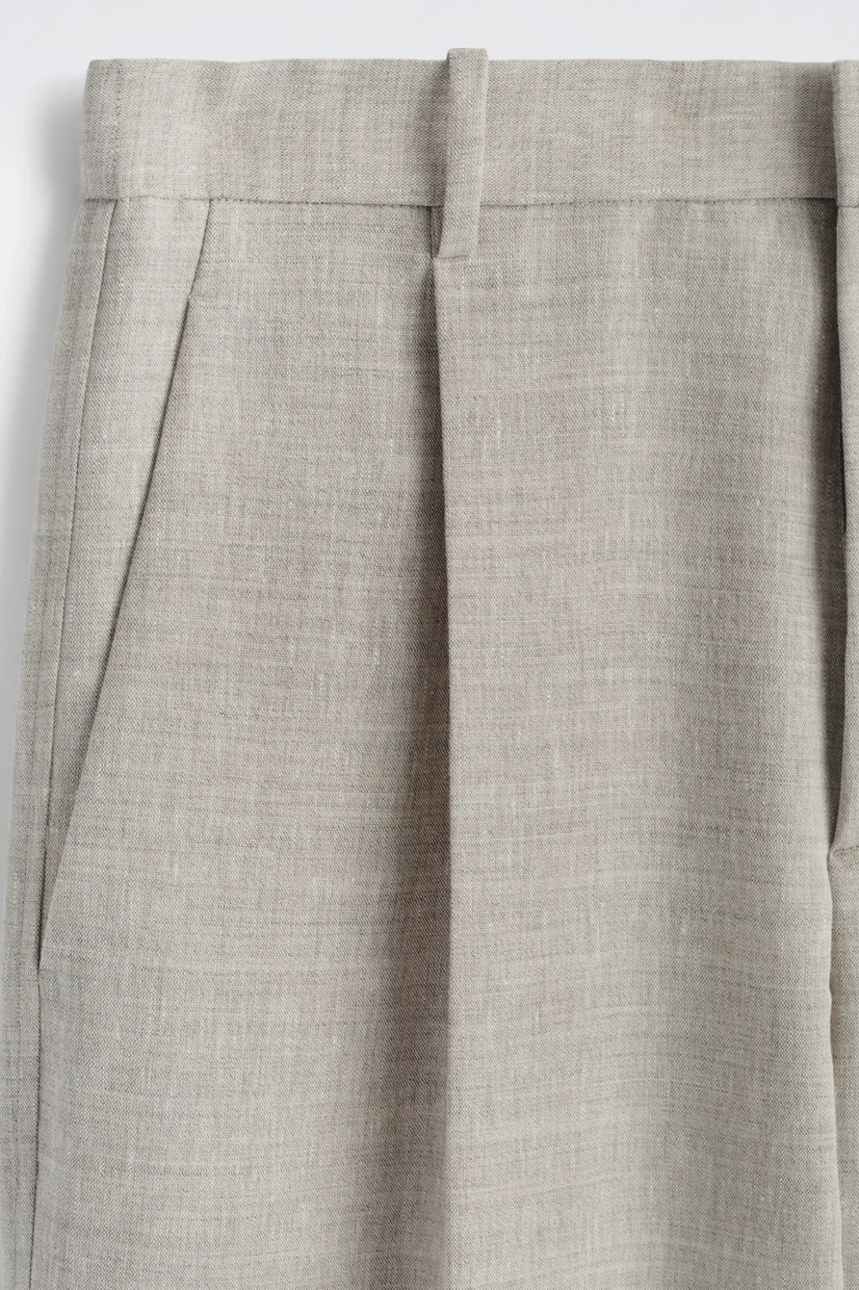 LOCKERE LEINEN-WOLLHOSE MIT BARREL-BEIN