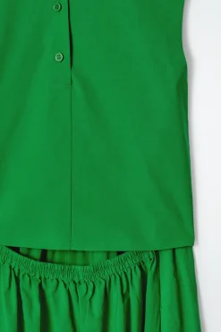 MAXIKLEID AUS BAUMWOLLE MIT RÜCKENAUSSCHNITT