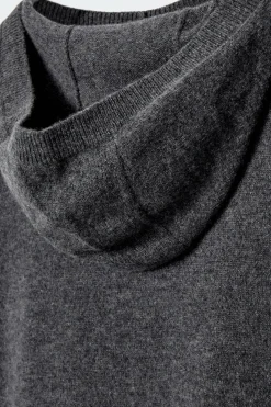 MAXIKLEID AUS MERINOWOLLE MIT KAPUZE