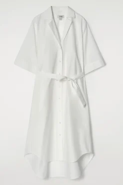 MIDI-HEMDKLEID MIT KURZEN ÄRMELN UND GÜRTEL